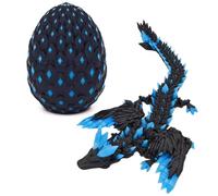 Dragon Imprimé en 3D dans Un Œuf, Dragon de Cristal Articulé avec Œuf de DragonN, Dragon Imprimé 3D, Convient pour Les Voitures, Les Bureaux et la Décoration de la Maison