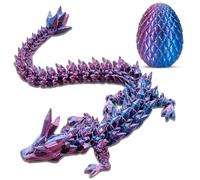 Dragon Imprimé en 3D,Dragon Articulé Imprimé en 3D,Convient pour Les Voitures Et La DéCoration De La Maison (Rouge-Bleu)