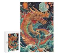 Dragon in Space Art Print Puzzle 1000 Pièces Educa Jouet en Bois Cadeau Unique Décoration Intérieure Jeu Éducatif Challenge Toy Adultes Et Enfants À Partir De 14 Ans 1000 PCS