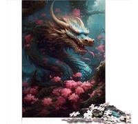 Dragon Japonais Cerise Puzzle pour Adultes 1000 Pièces - Cadeaux et Décoration d'Intérieur (26x38 cm)