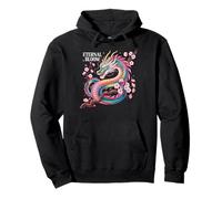 Dragon Japonais coloré avec Fleurs de Cerisier en Fleurs éternelles Sweat à Capuche