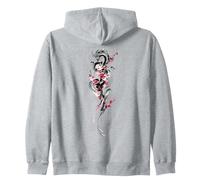 Dragon japonais en fleurs de cerisier style rétro années 80 Sweat à Capuche
