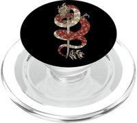 Dragon Japonais et épée d'un samouraï PopSockets PopGrip pour MagSafe