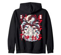 Dragon Japonais Kitsune Mythe du Renard à Neuf queues Art de Sweat à Capuche