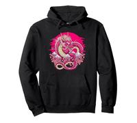 Dragon Japonais rétro Art Japonais Rose Dragons Amoureux Filles Sweat à Capuche