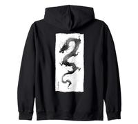 Dragon Japonais Sumi-e Ink Wash Dark Art Print Sweat à Capuche
