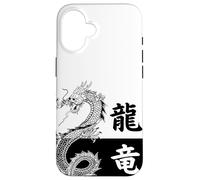 Dragon Japonais Tokyo Asiatique esthétique Kanji Noir et Blanc Coque pour iPhone 16