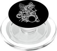Dragon Jouant de la Batterie Cool Animal Drummer Rock Musicien PopSockets PopGrip pour MagSafe