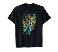 Dragon Jouant de la Guitare électrique Rock and Roll T-Shirt
