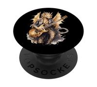 Dragon Joue de la Guitare Fantasy Creature Art PopSockets PopGrip Adhésif