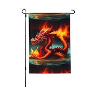 Dragon King In Fire Flag Convient pour l'intérieur et l'extérieur, parfait pour la maison, le jardin, les événements et les expositions patriotiques.