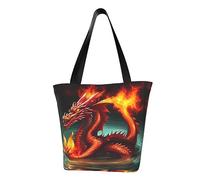 Dragon King in Fire Sac à main à bandoulière tendance pour femme Convient pour le week-end voyage shopping sac à bandoulière