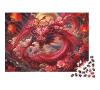 Dragon Lanterne Fleur Puzzle, 1000 Pièces pour Adultes Haute Qualité