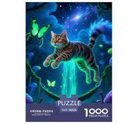 Dragon-Li 1000 Pieces Puzzle Pet Chat Puzzles The Art of Colour Décorations Familiales Cadeau Difficile pour Les 38x26cm/1000pcs