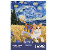 Dragon-Li 1000 Pieces Puzzle Pet Chat Puzzles The Art of Colour en Papier pour La Œuvre Artistique À Assembler Difficile pour Les 70x50cm/1000pcs