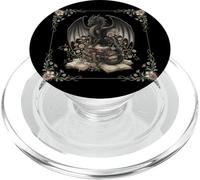 Dragon Library Books Gothic Cottagecore PopSockets PopGrip pour MagSafe