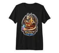 Dragon Library Guardian Garde Les Histoires en sécurité T-Shirt Haut de Gamme
