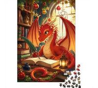 Dragon Livre Lanterne 1000 Pièces Mini Puzzle pour Adolescents Relaxant | 38x26cm Carton Décor De Salon Découpe Précise Cadeau D'anniversaire Détente