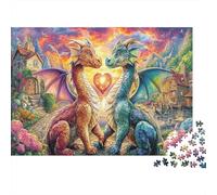 Dragon Love Puzzle 1000 Pièces Educa Jouet en Bois Jeu D'Intelligence Décoration Intérieure Jeu Éducatif Challenge Toy Adultes & Enfants des 14 Ans 38x26cm/1000pcs
