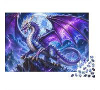 Dragon Lune Château 1000pcs Mini Puzzle pour Adultes Stimulant | 52x38cm Carton Décor Salon Structure Durable Cadeau Anniversaire Soulagement Anxiété