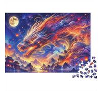Dragon Lune Lanterne 1000pcs Mini Puzzle pour Adultes Difficile | 70x50cm Carton Décor Salon Structure Durable Cadeau Anniversaire Relaxation