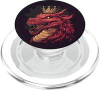 Dragon Majesty avec couronne pour les amateurs de mythes PopSockets PopGrip pour MagSafe