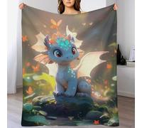 Dragon Mignon, Couverture De Lit Et Canapé Doux Flannel, Couvertures De Décoration Intérieure Chaude Et Légère, 150×200cm