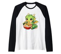 Dragon Mignon Mangeant Ramen Nouilles Amateurs de Soupe Enfants garçons Filles Manche Raglan