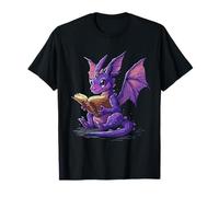 Dragon Mignon Qui lit - Design Fantasy T-Shirt