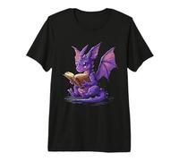 Dragon Mignon Qui lit - Design Fantasy T-Shirt Haut de Gamme