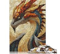 Dragon Mosaic Puzzles 1000 Pièces Cadeau Unique Jeu Éducatif Défi Jouet À De Qualité Supérieure Peinture Art pour Adultes Et Enfants À Partir De 14 Ans 1000pcs (38x26cm)