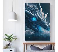 Dragon mystique, 2 toiles murales pour chambre à coucher, pour adolescentes, femmes, décoration de salon, 40 x 60 cm