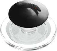 Dragon - Mystique Noir et Blanc émergeant de la Brume PopSockets PopGrip pour MagSafe