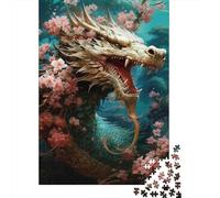 Dragon Mythique au Milieu de Fleurs Puzzle 1000 Pièces Adultes Animaux Puzzles 1000 Pièce Jeu Éducatif Décor À La Maison 38x26cm/1000pcs