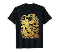 Dragon mythique chinois doré asiatique T-Shirt
