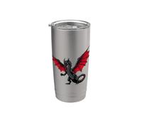 Dragon noir puissant avec ailes rouges Gobelet isotherme en acier inoxydable double paroi