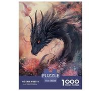 Dragon Noir Puzzles pour Adultes 1000 Pièces Créatures fantastiques Cadeaux d'anniversaire pour Noël Décoration Intérieure Jeu De Défi Familial Jeux Éducatifs Relaxation Et Sagesse 38x26cm/1000pcs