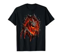 Dragon Noir volcanique, Griffes acérées et colère Ardente 3D T-Shirt