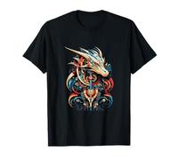 Dragon Nouvel An chinois 2024 géométrique abstrait T-Shirt