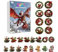 Dragon Ornament - Acrylic, 10.24x7.09x1.46in Flying Dragon Charm Christmas Advent Festive And Decorative | 2D And Collectible Holiday Pendant, Christmas Calendar Dragons Ornament For Tree,