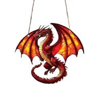 Dragon Ornament - Stained Acrylic Hanging Decoration, Shimmering Fantasy-Themed Ornament, Exquisite Handcrafted Detail, Light-Catching Design | Holiday Decoration for Christmas Tree, Bedroom