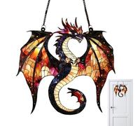 Dragon Ornament - Stained Acrylic Hanging Decoration, Shimmering Fantasy-Themed Ornament, Exquisite Handcrafted Detail, Light-Catching Design | Holiday Decoration for Christmas Tree, Bedroom