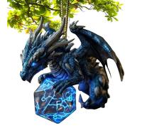 Dragon Ornaments - Pendentif en acrylique 2D en forme de dés pour sapin de Noël, décoration de maison, vacances, décoration festive pour intérieur de voiture, salon, lieu de travail, appartement