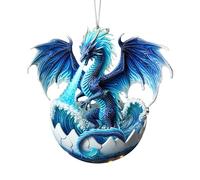 Dragon Ornements Arbre de Noël - Pendant Fantastique en Acrylique, écoration 'Oeufs Vintage, écoration Suspendue inspirée des Dinosaures, Ornement Mythique Magique | Accessoire de Vacances Unique p