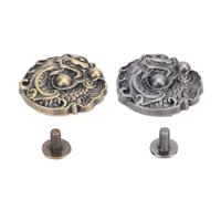 Dragon Pattern Metal Buttons Vintage Zinc Alloy Clothing Decoration for Jackets Blazers Leather Crafts 24mm 2 Set Christmas Gifts