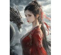 Dragon Peinture Numero Adulte Femme Peinture par Numero Adulte Débutants Facile sur Toile 90x120 cm Numéro d'art avec 3 Pinceaux, Loisirs Créatifs Adultes, pour Decoration Maison Cadeau, Model 860