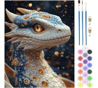 Dragon Peinture Numero Adulte, Image Coloriage par Numero Adulte Loisirs Créatifs, Numéro d'Art Kit avec 3 Pinceau et Peinture par Decoration Chambre Maison, Cadeau Femme, 80x120cm Sans Cadre,Model816