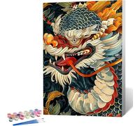 Dragon Peinture Numero Adulte Loisirs Créatifs Kits de Peinture au Numéro, Bricolage Peinture Numero Adulte animal Encadré Kits de Peinture au Numéro Activité Manuelle, Décoration Maison 40x50cm S-2