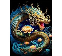 Dragon Peinture par Numéros pour Adultes,40x50cm Acryliques Paint by Numbers sans Cadre DIY Kits de l'huile sur Toile pour Adulte Enfant avec Peintures et Pinceaux Artisanat Maison Murale Décoration
