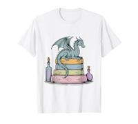 Dragon perché sur une pile de livres fantastiques romans rat de bibliothèque T-Shirt